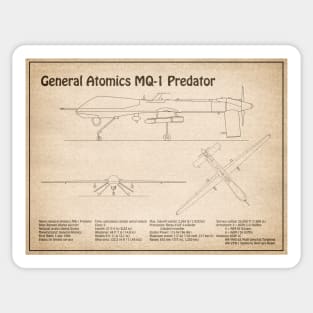 General Atomics MQ-1 Predator - Airplane Blueprint Plans - SD Sticker